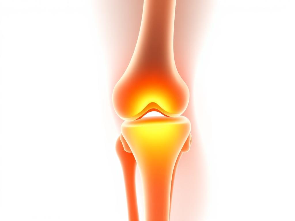 Illustration of warmth penetrating a stiff arthritic knee joint